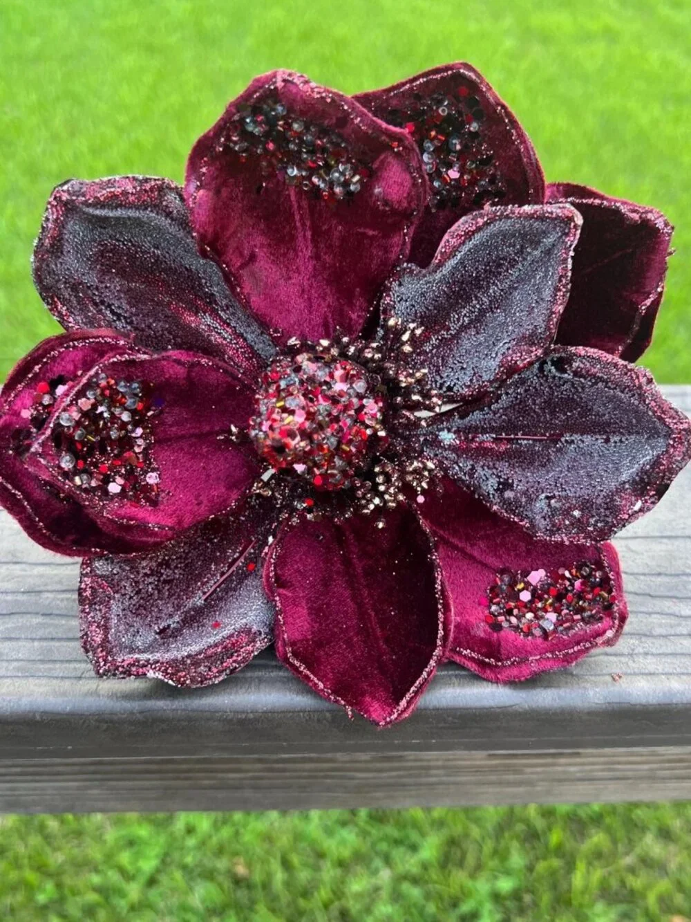 Jeweled Magnolia Stem, Christmas Decor, Tree Decoration, Wreath Attachment